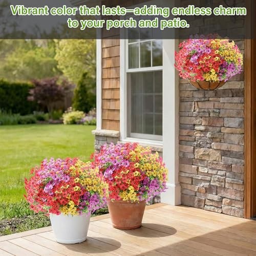 Artificial Flowers Fake Plants for Outdoors Artificial Flowers(13 Pcs) Mixed2