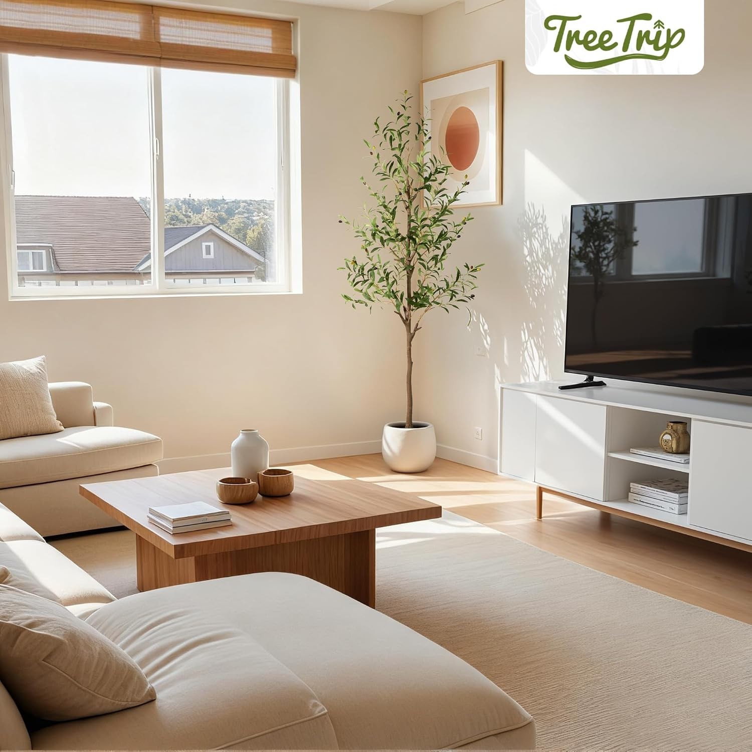 2-Pack 6 FT Olive Tree Artificial Indoor Faux Olive Trees with Planter Fake