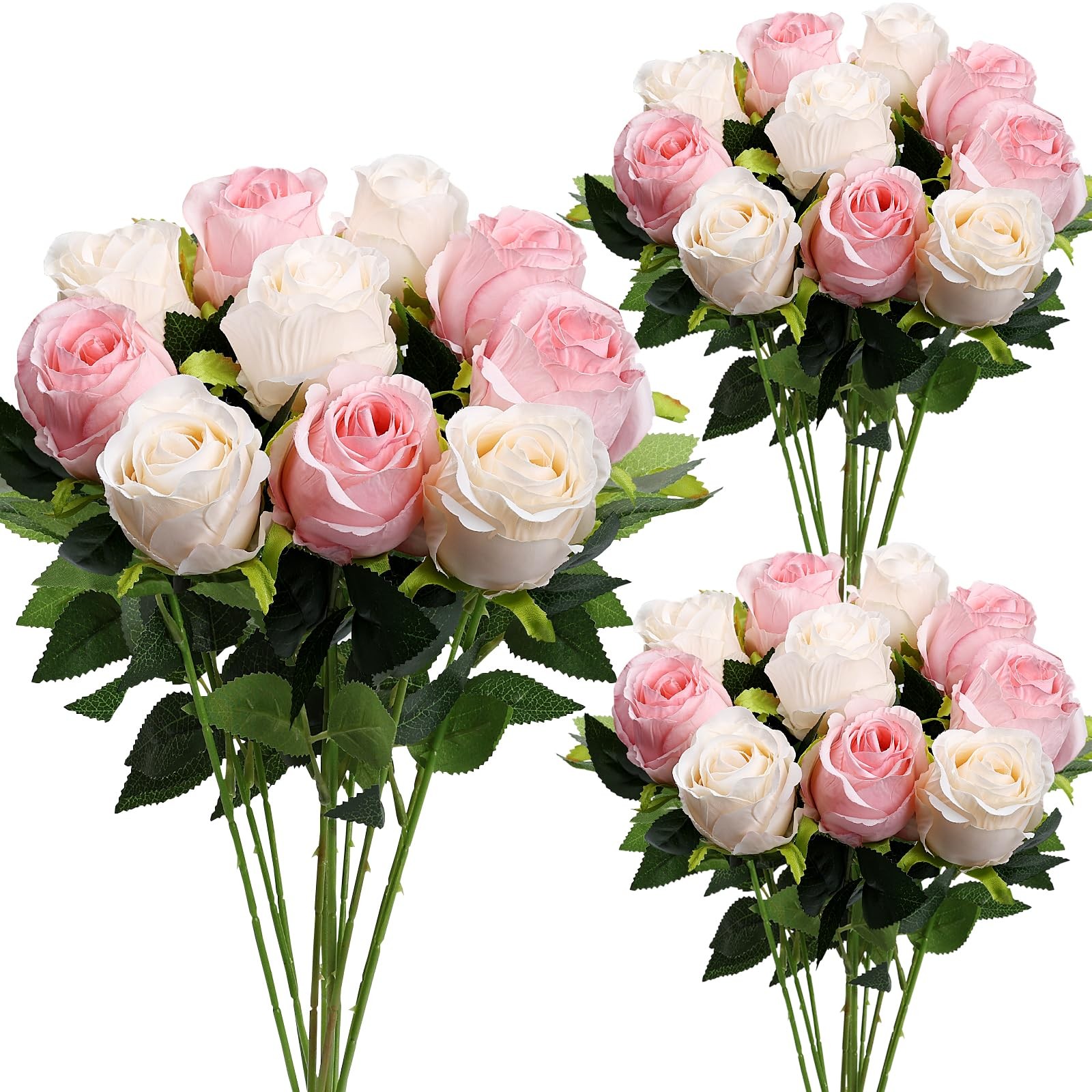 Artificial Roses 30 PCS Pink Silk Flowers 20″ Length 2.4″ Head – DIY Wedding