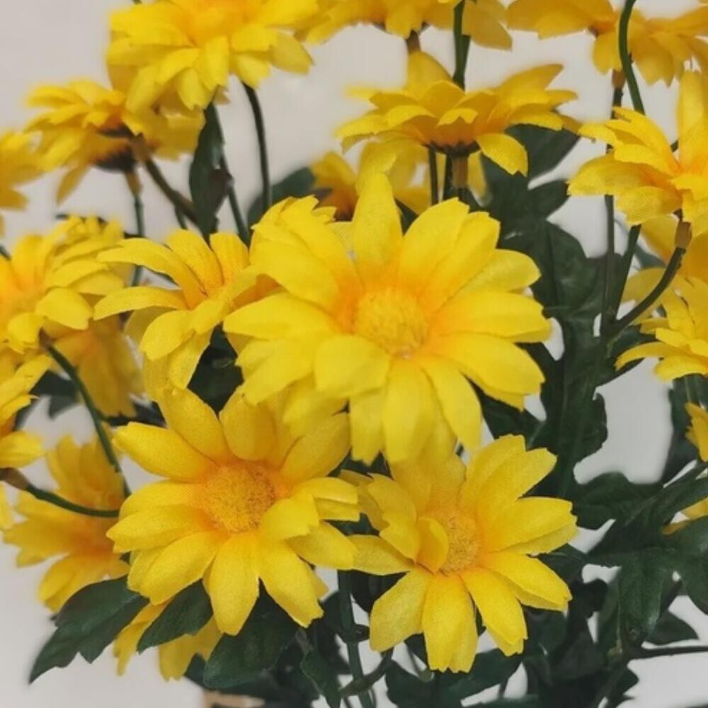 Set of 2 Yellow Artificial Daisy 16″ Floral Bushes