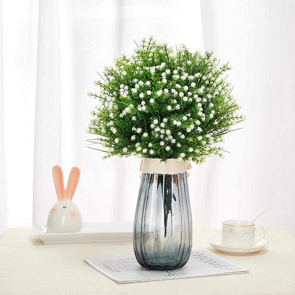 Outdoor Indoor Artificial Flowers Baby Breath Fake Flowers UV Resistant White