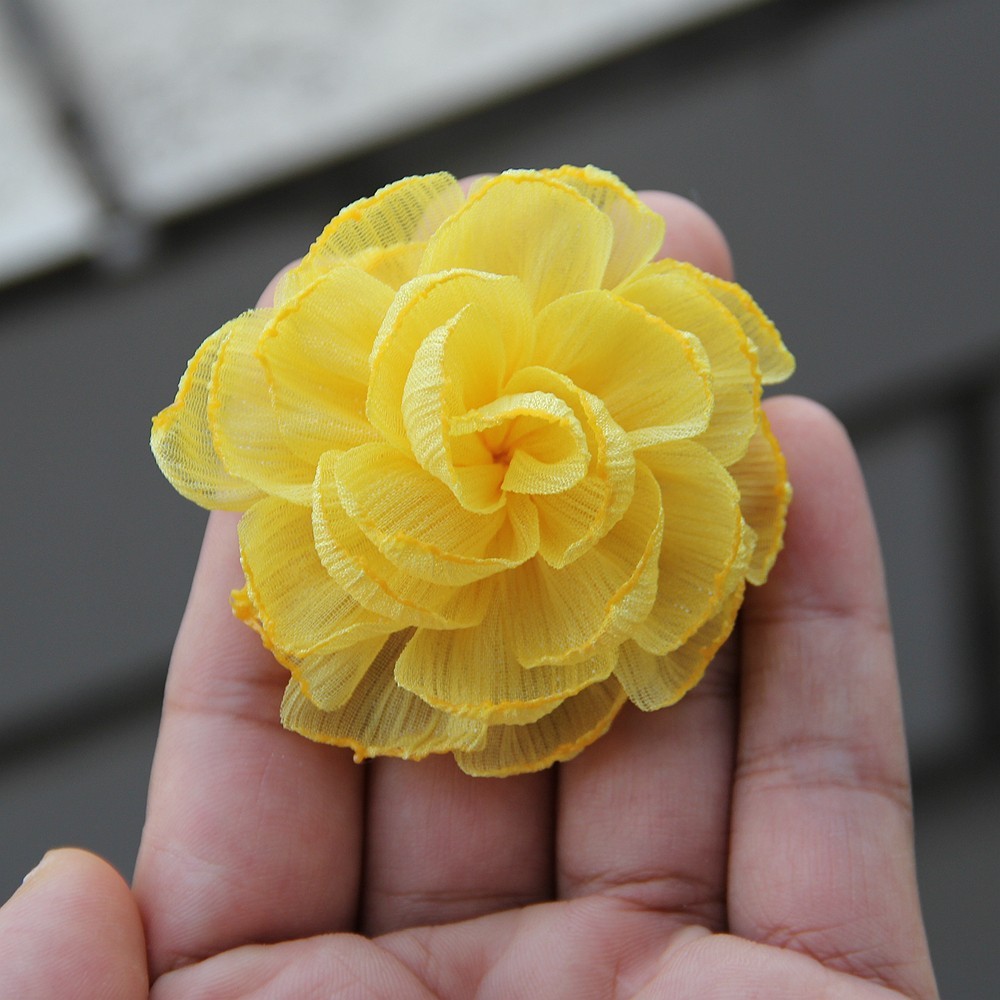 6cm Rose Camellia Chiffon Fabric Flower For Wedding Invitation Artificial Flower