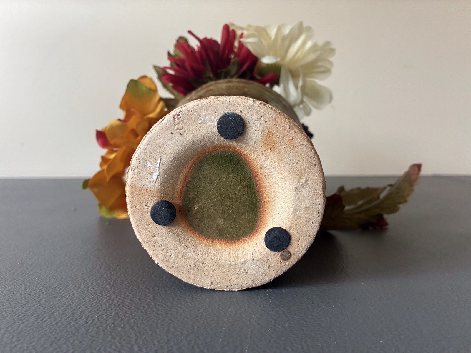 Multicolored ARTIFICIAL FLOWER ARRANGEMENT In Green Ceramic VASE
