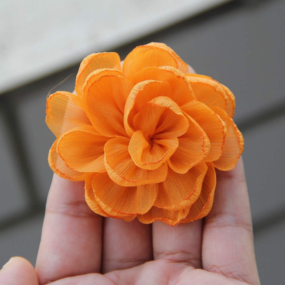 6cm Rose Camellia Chiffon Fabric Flower For Wedding Invitation Artificial Flower