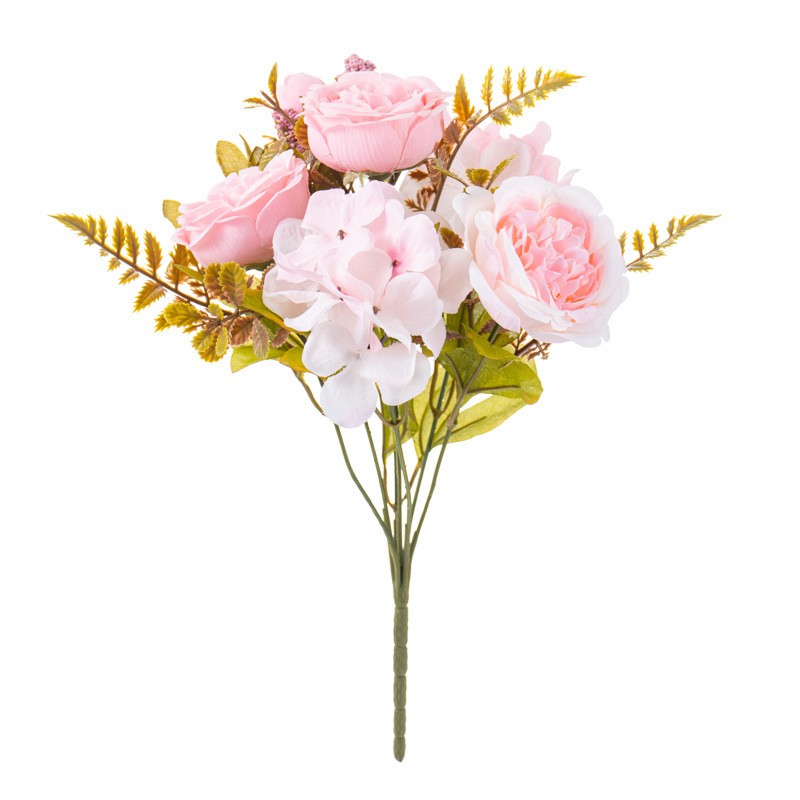 6 Bundles 42 Heads Artificial Peony Flowers Bouquet Home Wedding Party Decor