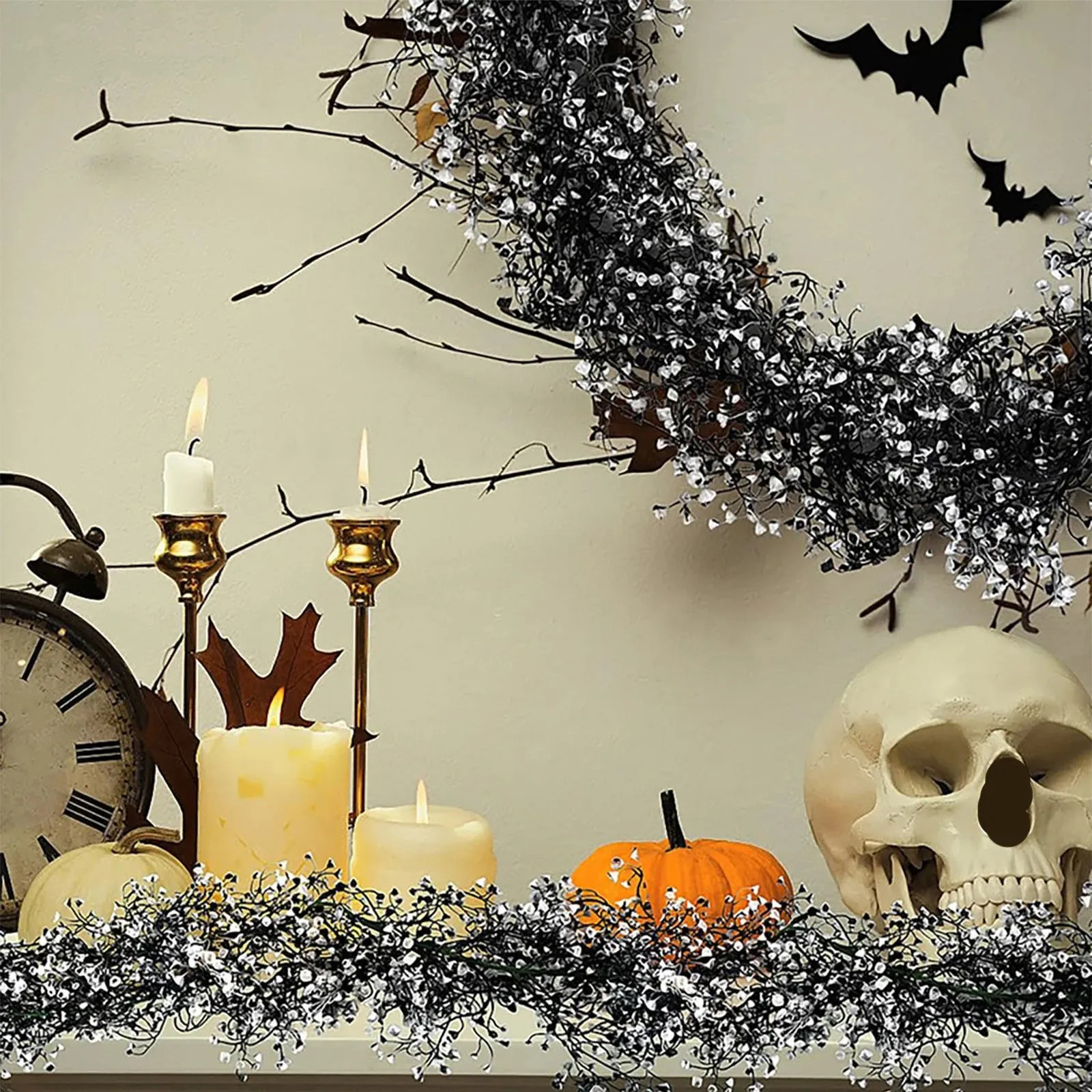 New Halloween Black Gold Willow Vine Garland Home Decor Fast Shipping