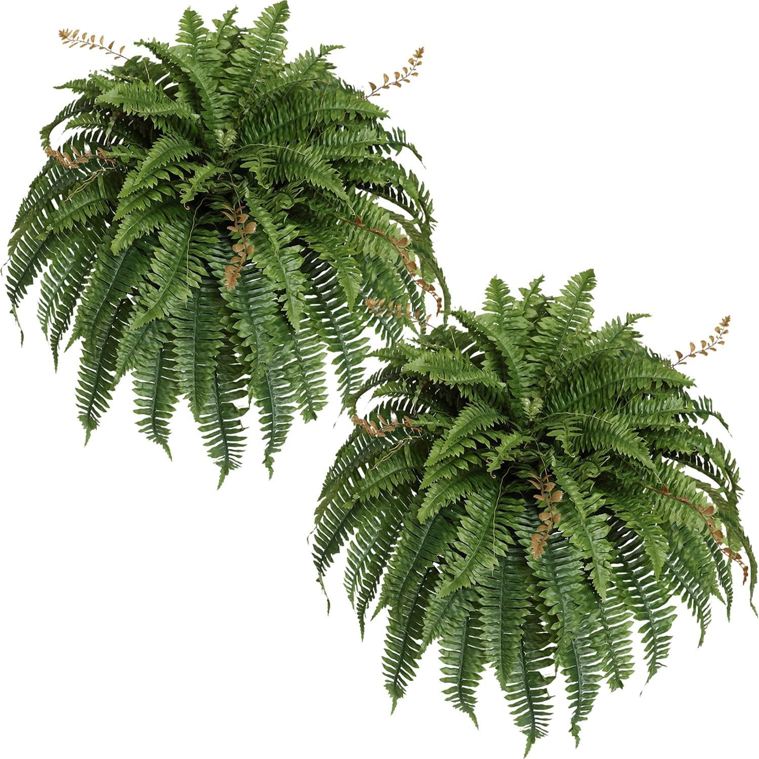 Artificial Boston Fern Silky Bush, 48IN Faux Fern Large Hanging Lifelike Plan…