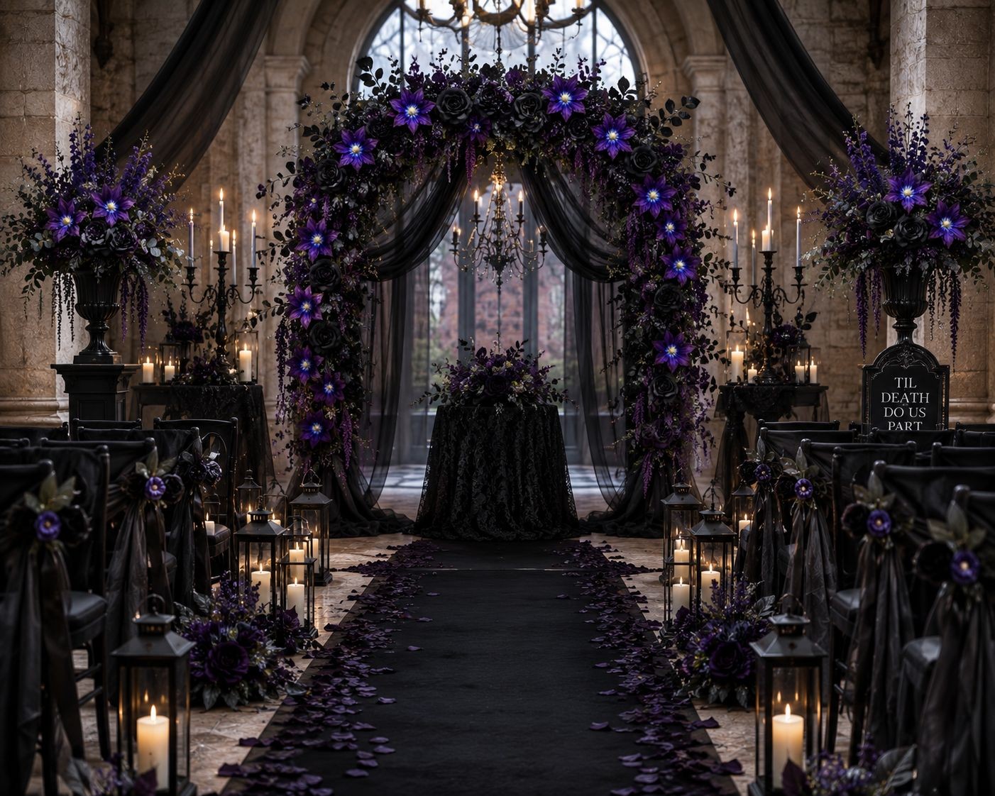 Purple Clematis Artificial Flowers 2 Stems Faux Clematis Spray Wedding Arch Flow