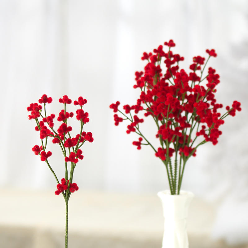 Package of 6 Red Fuzzy Berry 8-1/2″ Floral Picks