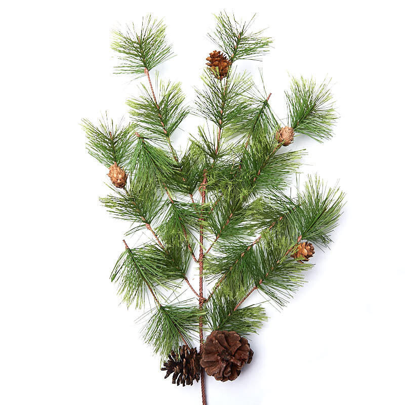 Set of 4 Artificial Winter Green Mountain Pine 25-1/2″ Sprays with Pinecones