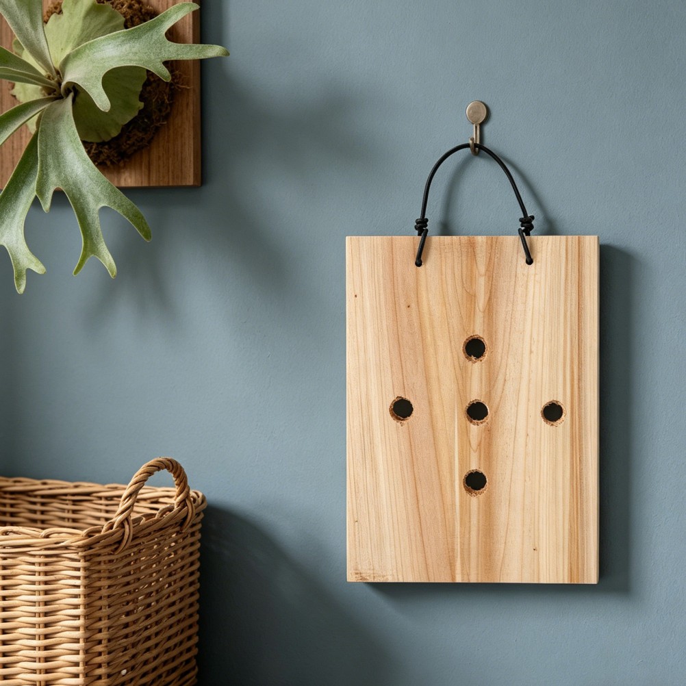 Reusable Beige Wooden Wall Planter Frame for Indoor Succulents Orchids and Ferns
