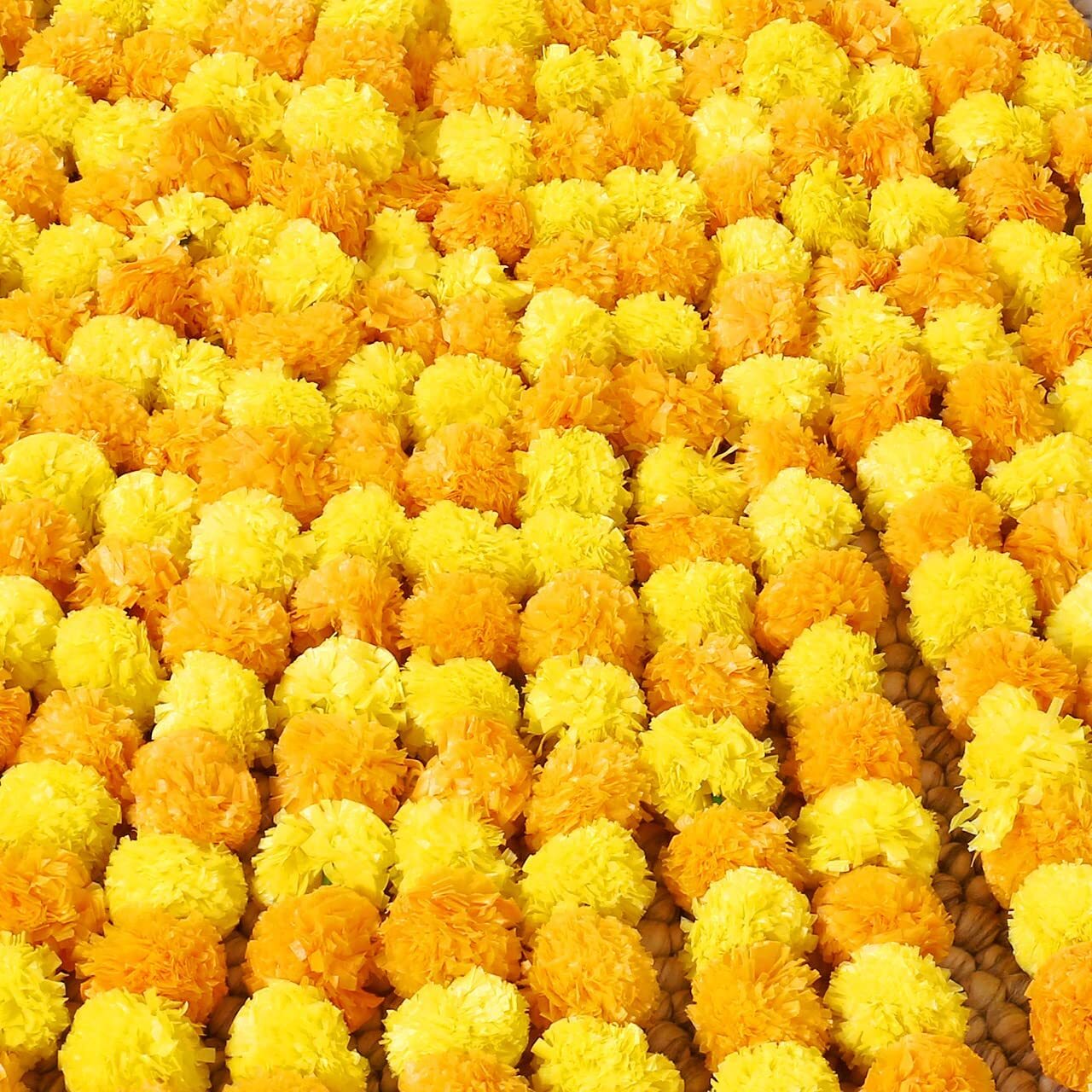 Marigold Garland Artificial Flower Strings for Decoration Indian Wedding Event