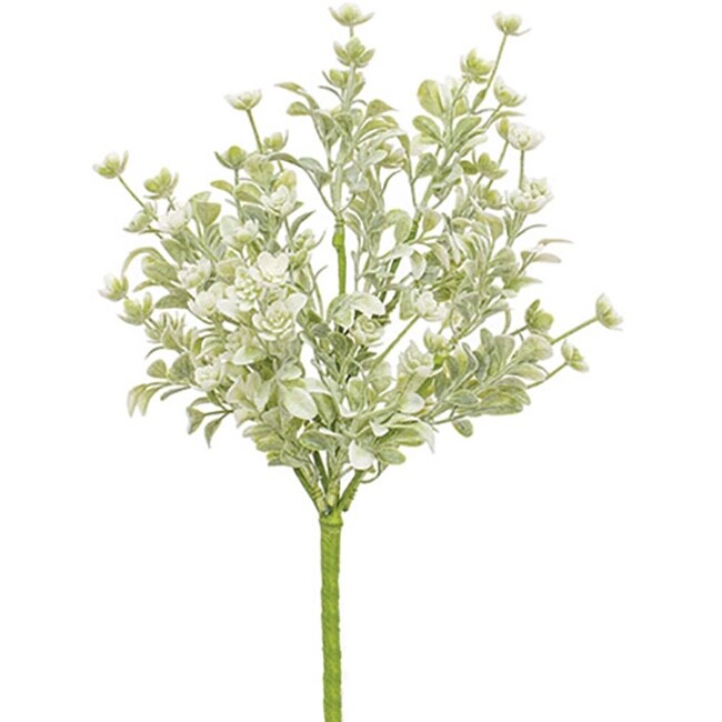 White Star Lavender Buds Bush 12″ High – Faux Greenery Spring Summer Floral