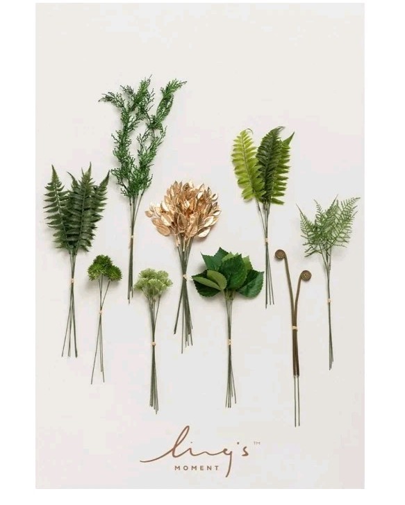 Ling’s Moment Artificial Greenery Stems Box Set, 37pcs with 9 Kinds of Faux