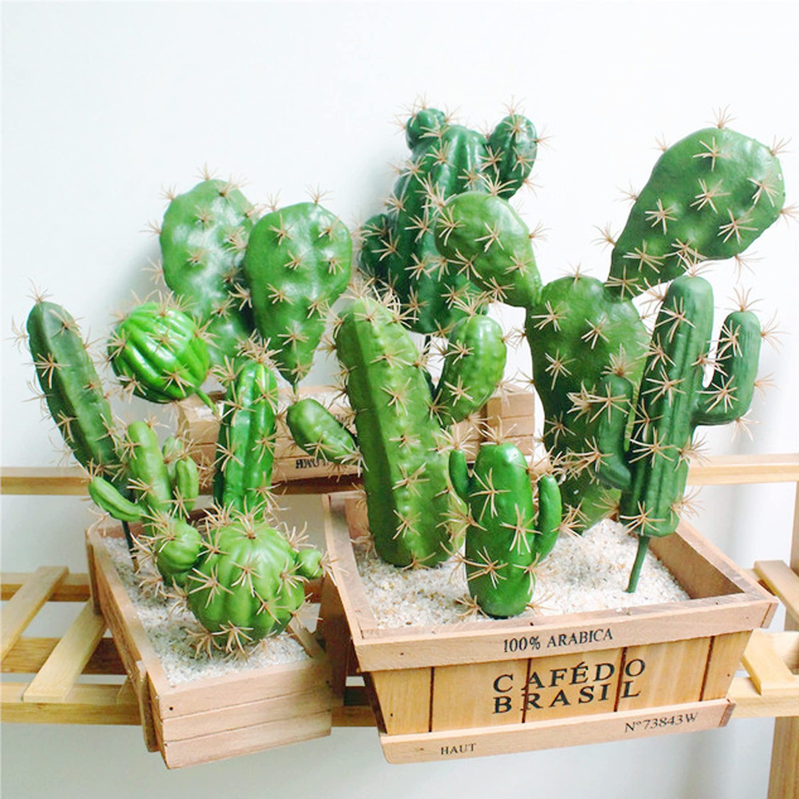 10 PCS Faux Fake Succulents Artificial Cactus Decor Faux Cactus Cacti Plant A…