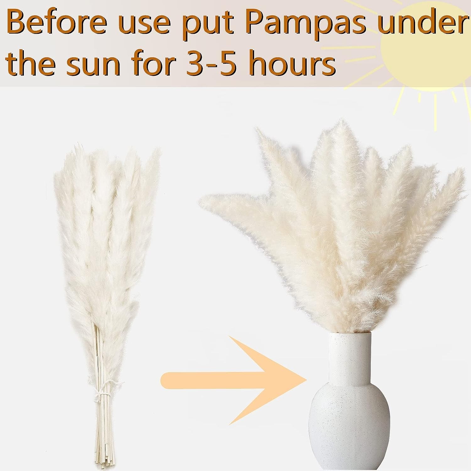Bunny Tails Dried Flowers, Pampas Grass Bouquet – 130 PCS