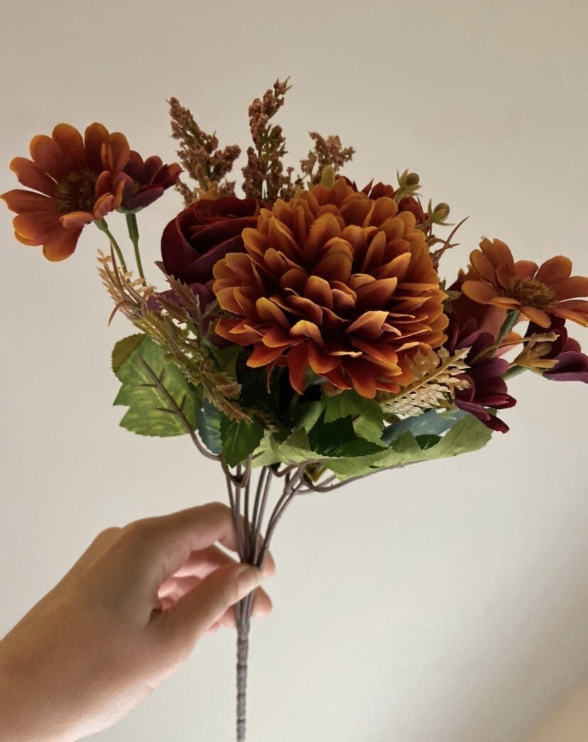 Autumn Silk Artificial Flowers Rose Wedding Home Decoration High Quality Bouquet