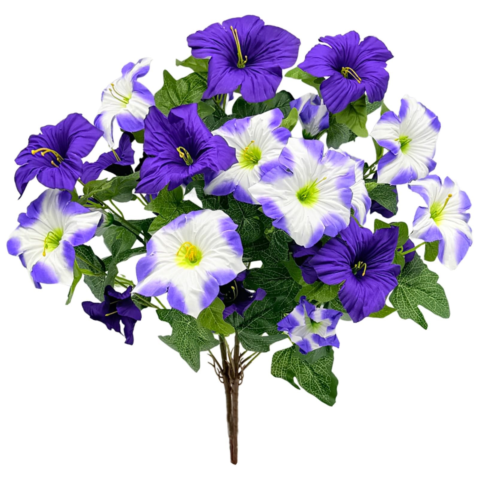 2PCS Artificial Flowers for Outdoors Faux Morning Glory Spring Summer Decorat…