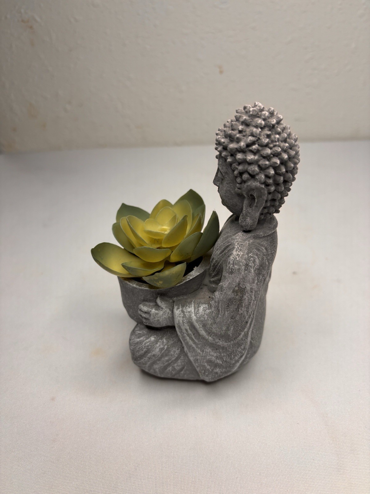 Buddha Concrete Modern Planter Faux Succulent Plant Decor Small