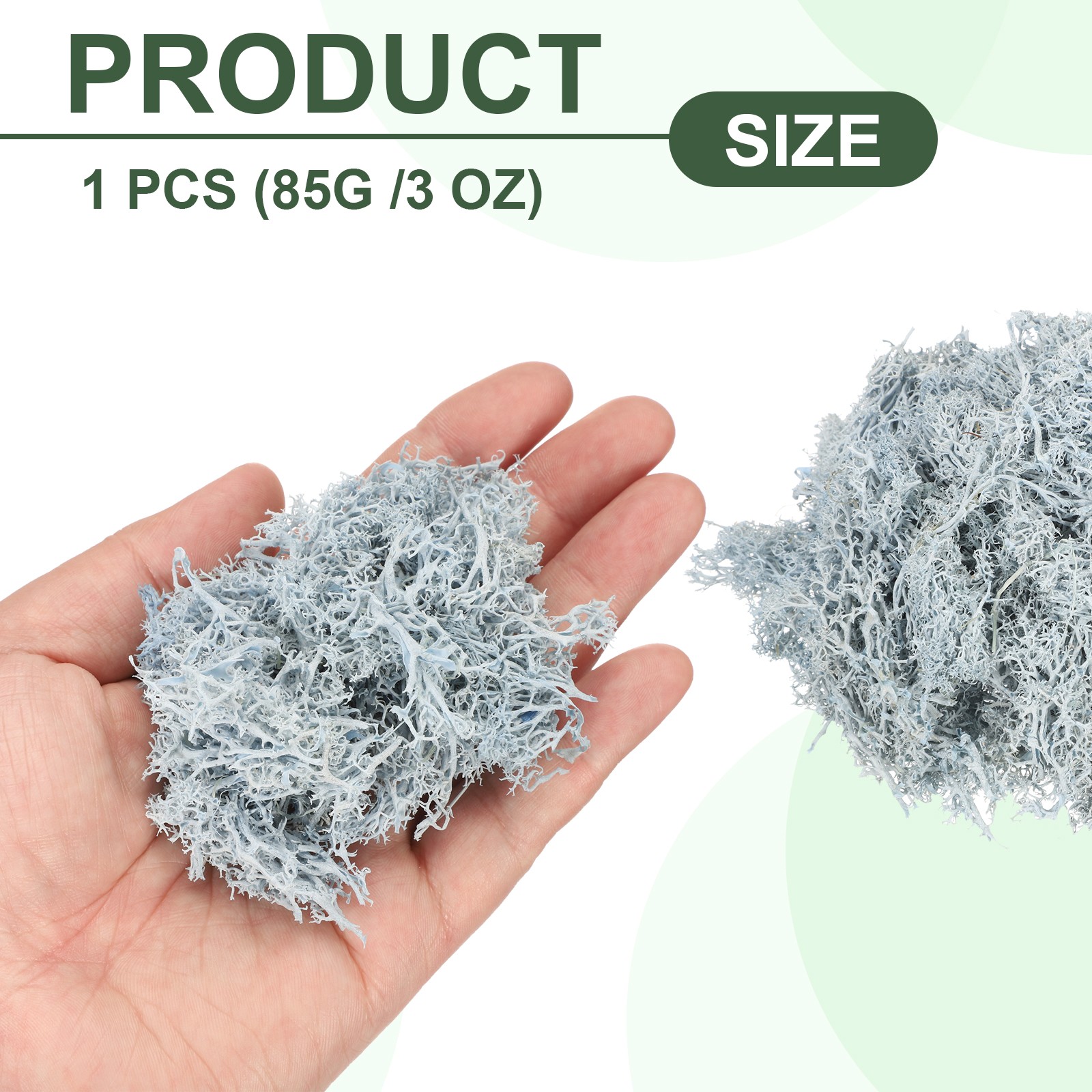 3oz Preserved Reindeer Moss, Light Blue Decorative Artificial Fake Moss