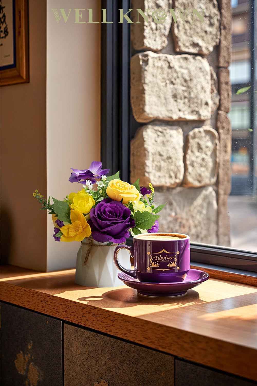 Charming Silk Flower Arrangements in 7″ Vase for Home & Wedding Decor