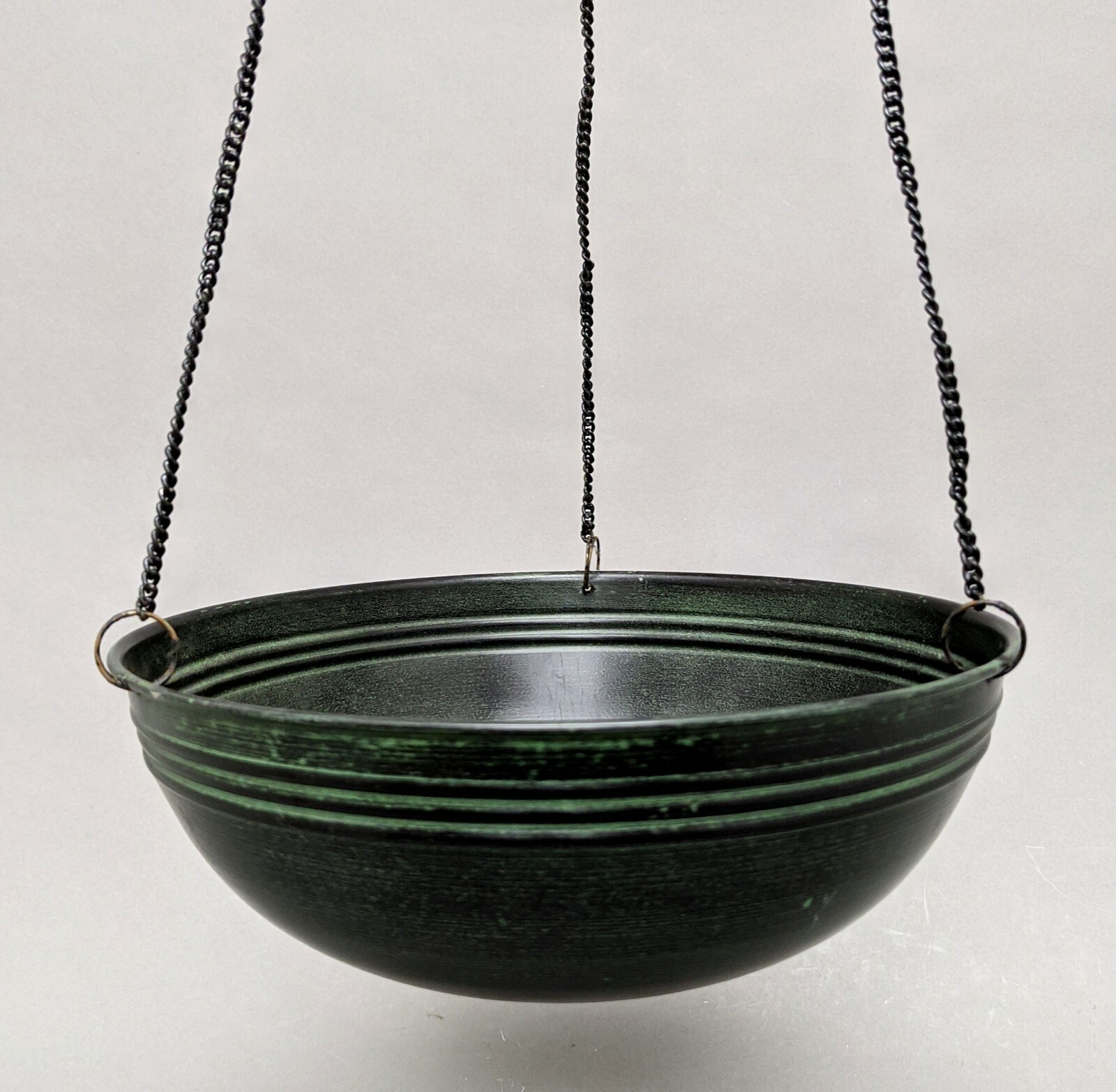 Planter Container Green Hanging 3 Metal Chains 10″Dia 20″High Set of 2