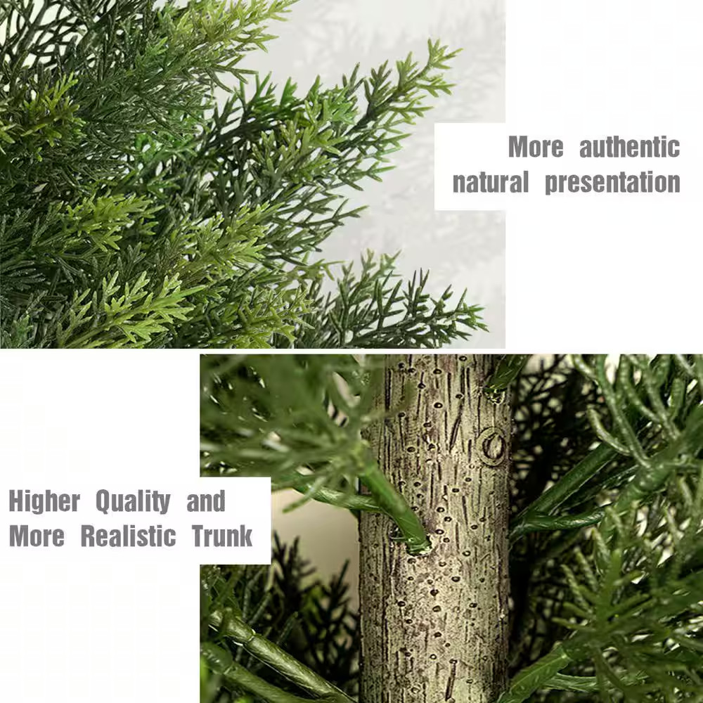 3 Ft Artificial Topiary Cedar Tree in Pot Fake Cypress Bushes for Indoor Outdoor
