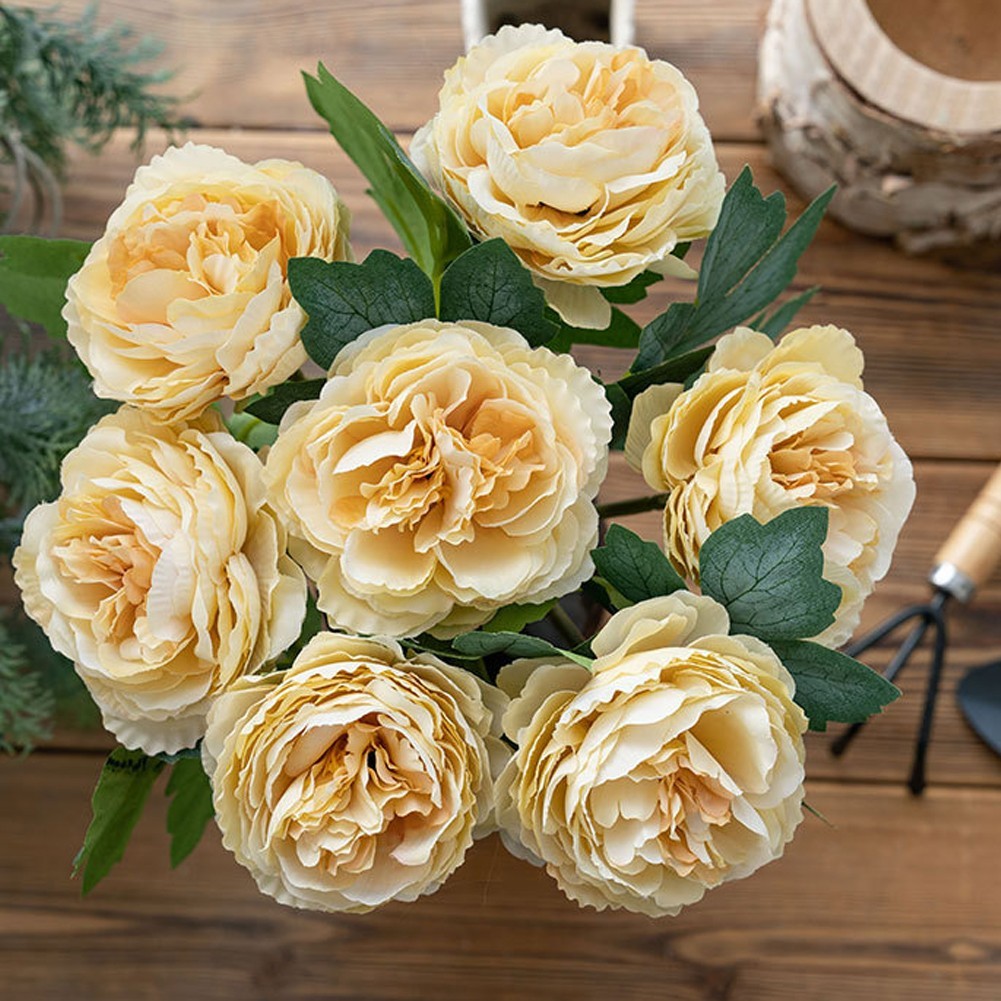 5 Pcs Lifelike Artificial Peonies for Home and Office Floral Arrangements