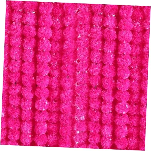 15 Pack Marigold Garland for Decoration 5 ft Long Strands Faux Rose Red