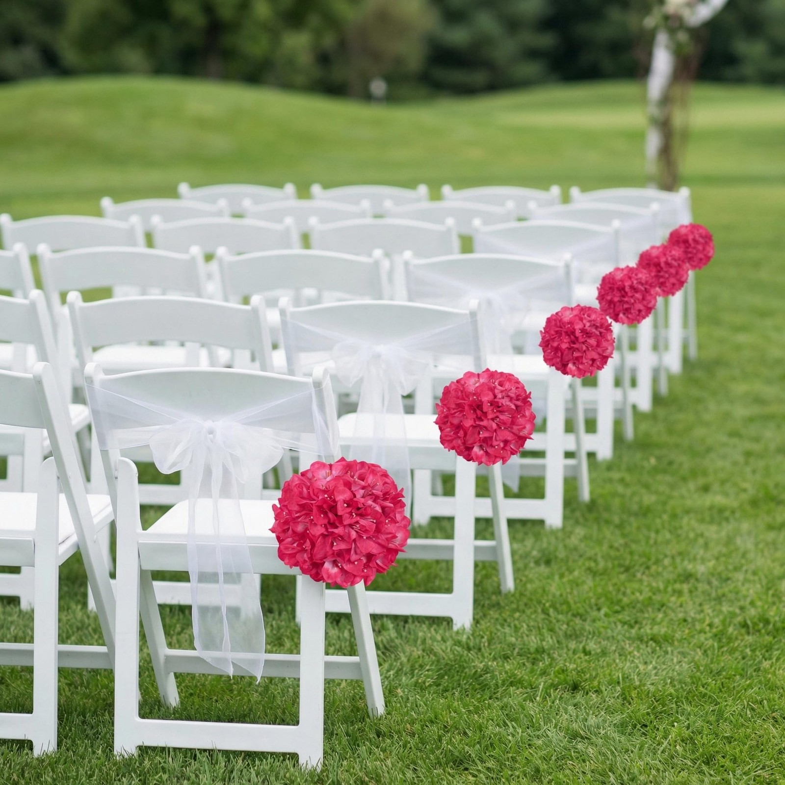 Hot Pink Artificial Bougainvillea Flower Balls for Centerpieces, 2 PCS 7.8″ V…