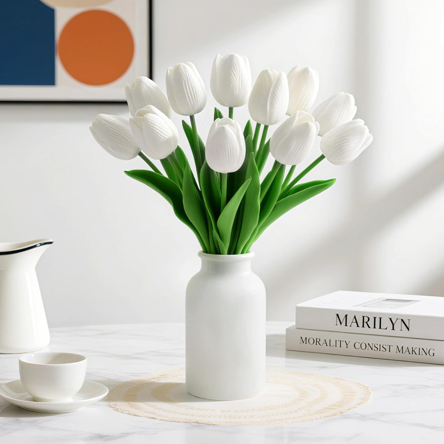 10/20 Flores De Tulipanes Artificiales, Fake Flores De De Tacto Real, Tulipan Am