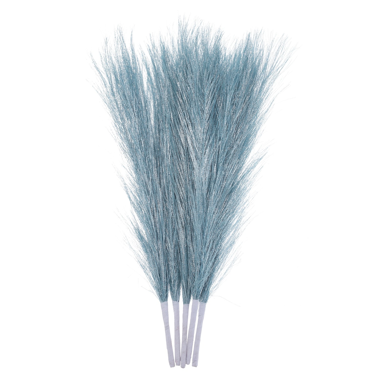 5Pcs Faux Pampas Grass 17.7″ Fake Pampas Grass for Wedding Decoration Light Blue