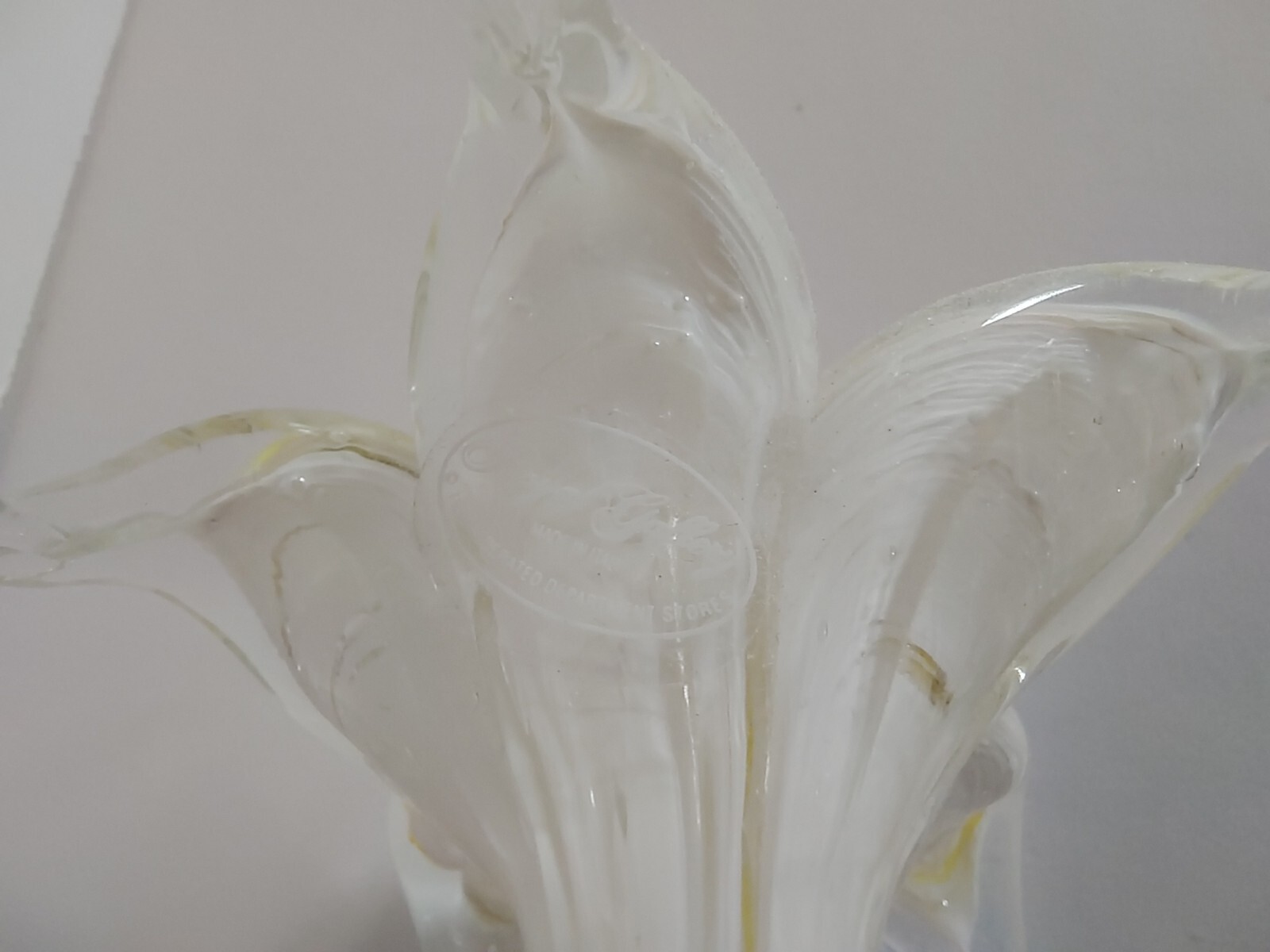 Vintage Royal Gallery YELLOW BROWN WHITE Long Stem Glass Flower *SET 6*