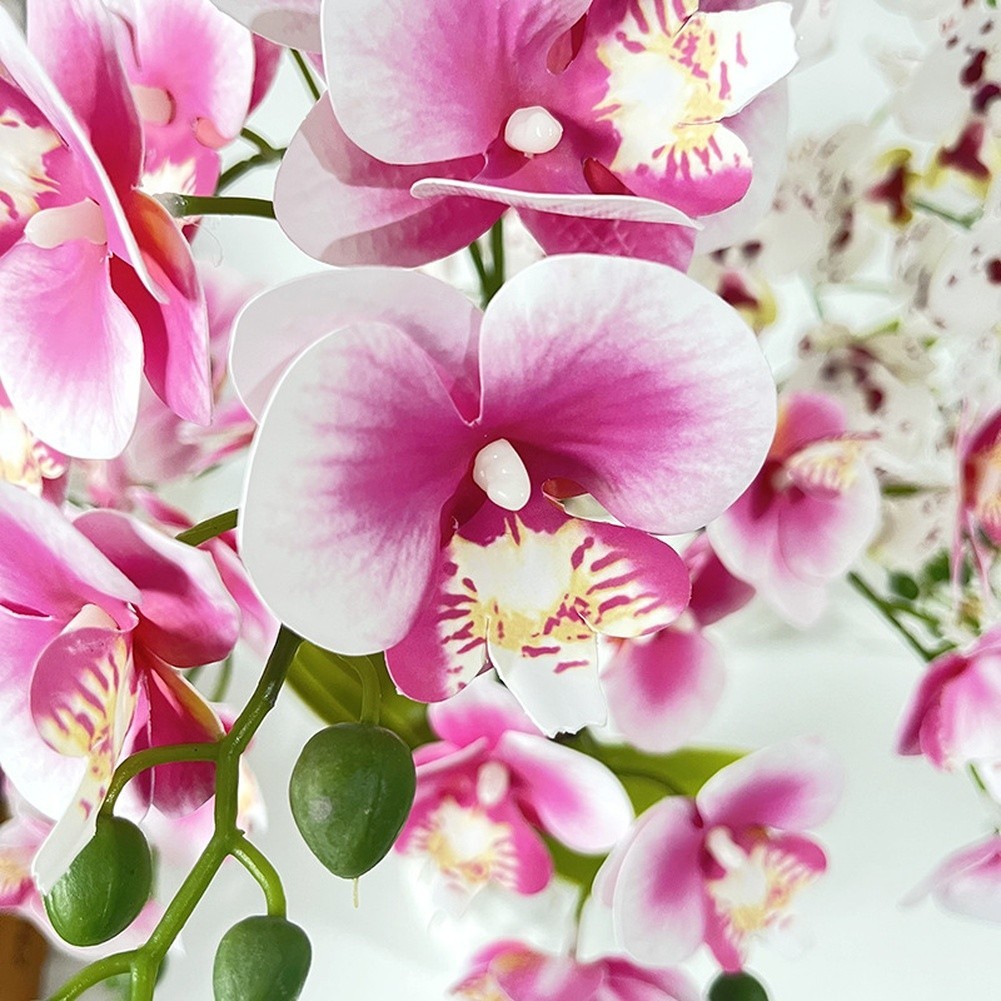 45cm Tall Faux Phalaenopsis Orchid with 36 Blooms for Decorative Display