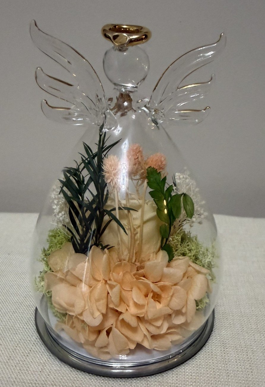 Gifts Women Angel Rose Forever Flower Light Up Glass Figurine