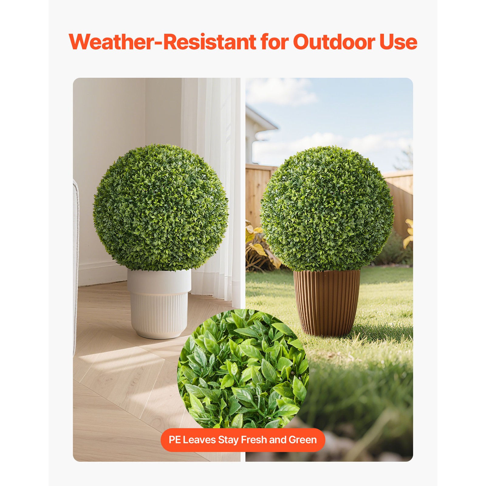 Uimoso 23-Inch Artificial Boxwood Ball for Home, Garden, and Event Decoration