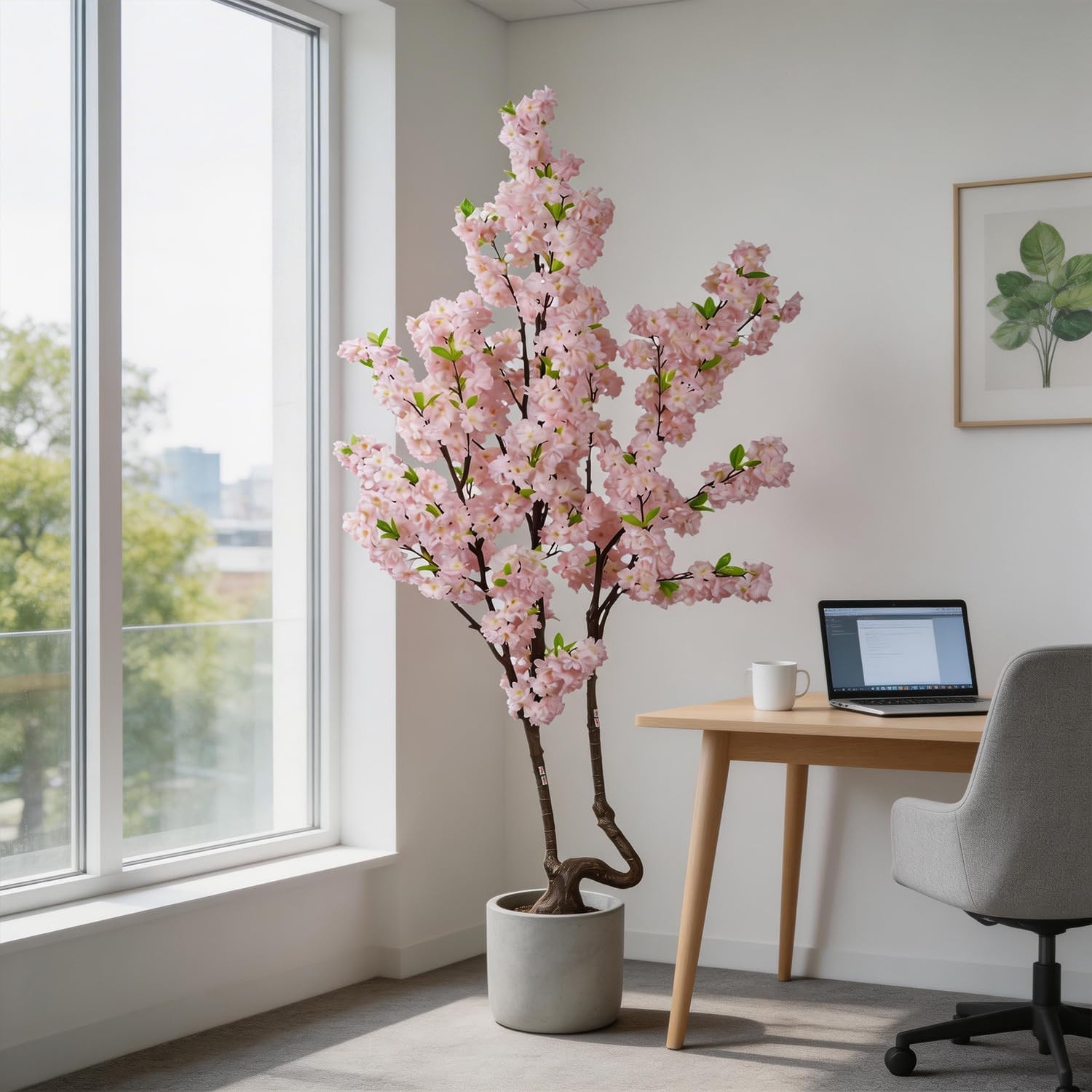7.2Ft Pink Faux Cherry Blossom Tree for Home & Holiday Decor