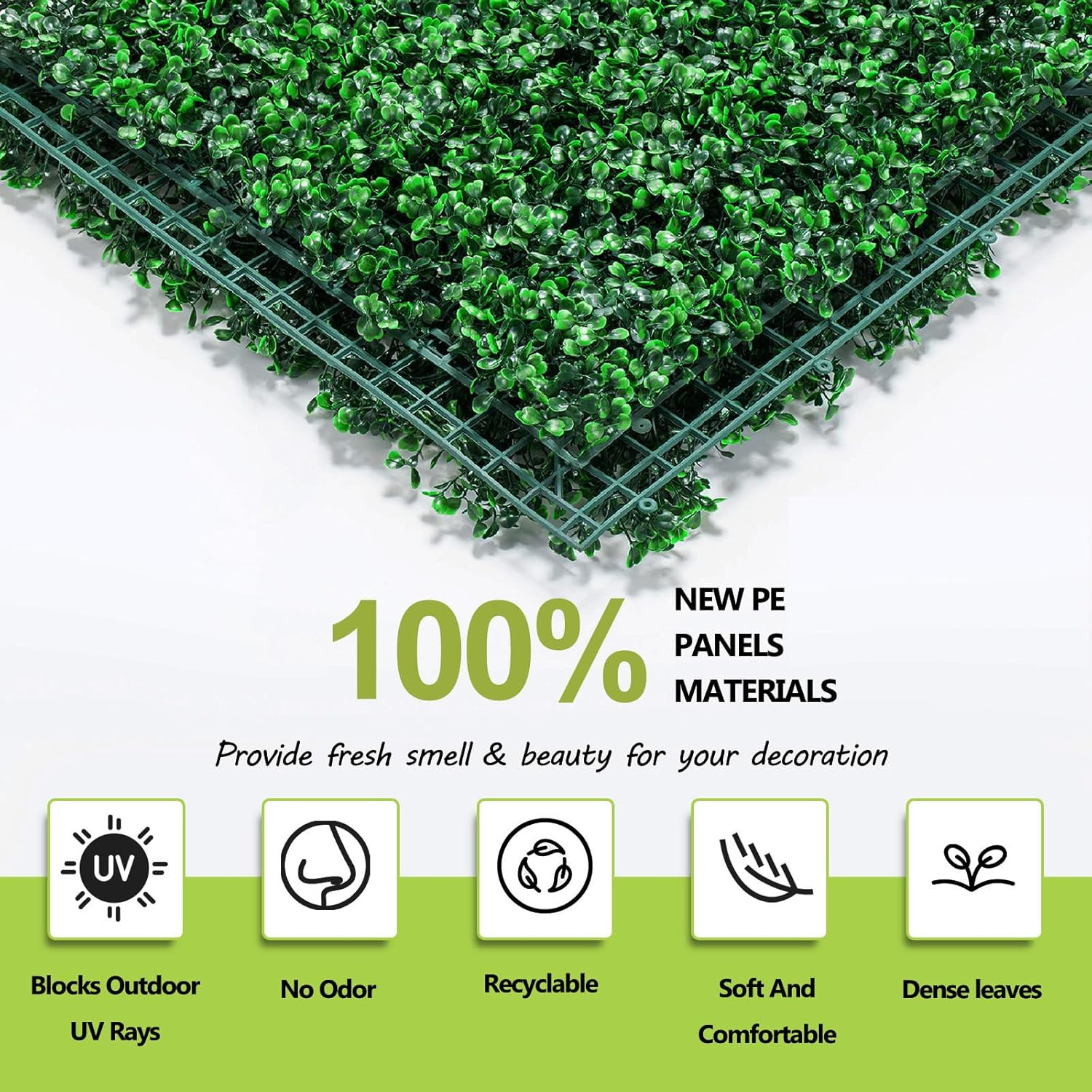 AOKIE 20″X20″ Artificial Grass Wall, 12 Pcs Boxwood Hedge Wall Panels Uv-Anti Gr