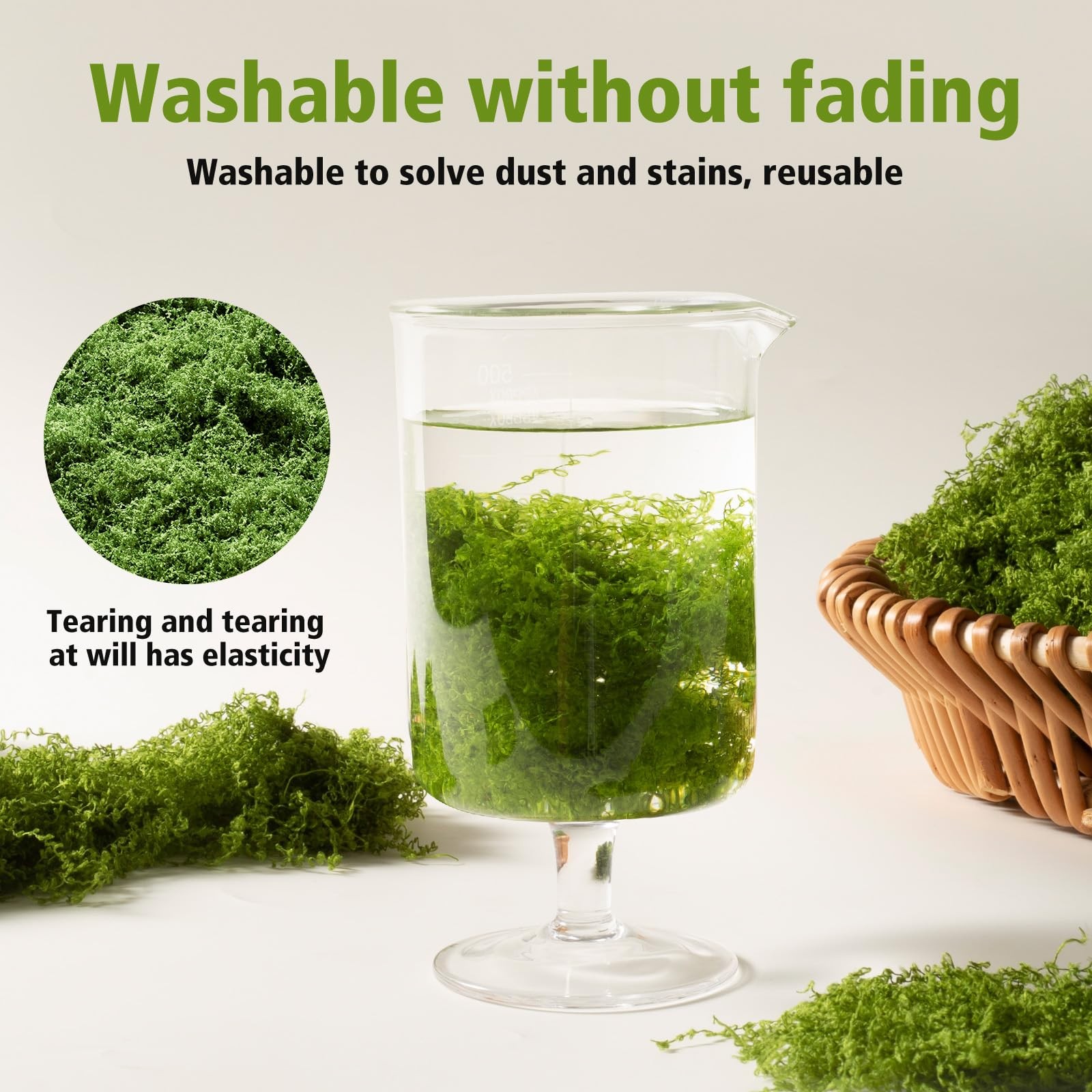 Artificial Moss mat, Green, 39.37 x 39.37 inches (Light Green), Waterproof In…