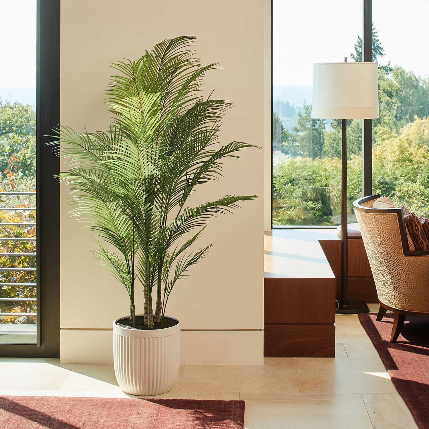 PALM TREE FAUX INDOOR PLANT FOR INDOORS ARTIFICIAL FAKE IN POT REALISTIC 6.5 FT