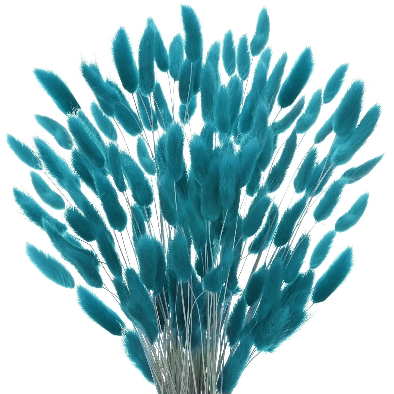 120 PCS Bunny Tails Grass 17 Inch Fluffy Rabbit Tail Dried Flowers Blue Green