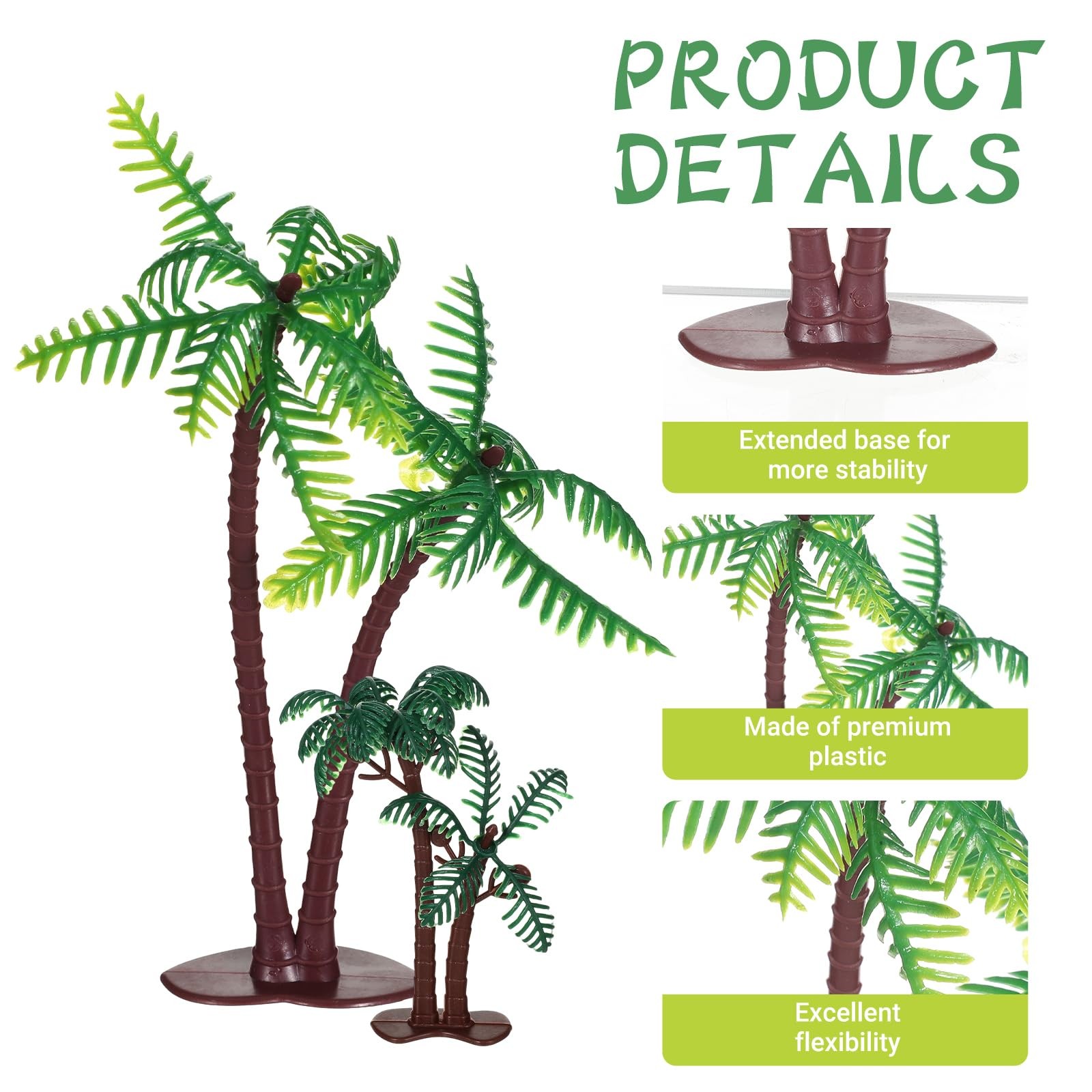 10 Pieces Mini Palm Tree Set, Artificial Palm Trees for Rainforest Diorama Su…