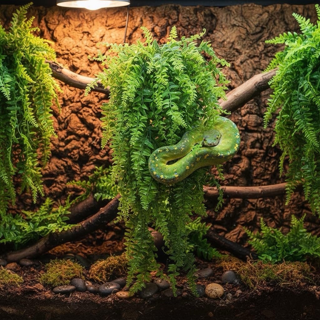 2 Pack Reptile Hanging Plants Terrarium Vines w/Suction Cups Tank Decor.