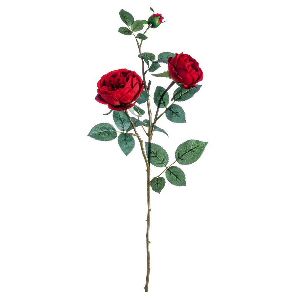 Artificial Cabbage Rose Spray with 2 Flowers, 29″, 2 Colors