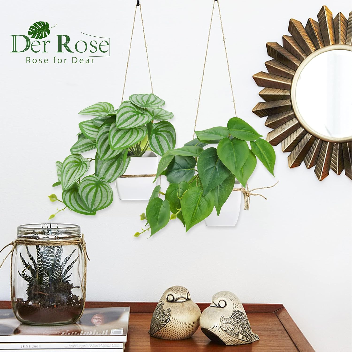 2Pcs Small Fake Plants Artificial Mini Faux Plants for Bathroom Office Desk Shel