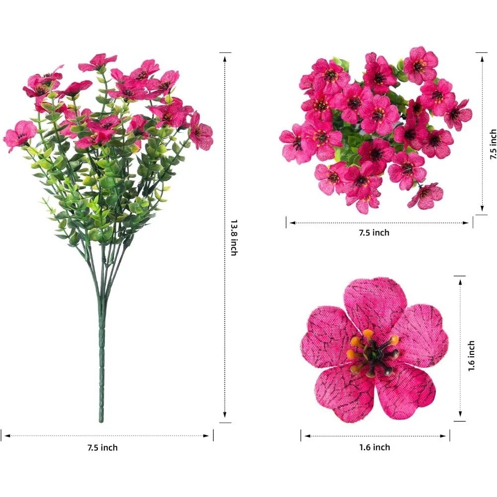 Artificial Violet Eucalyptus Flowers UV Resistant Outdoor Garden Porch Decor