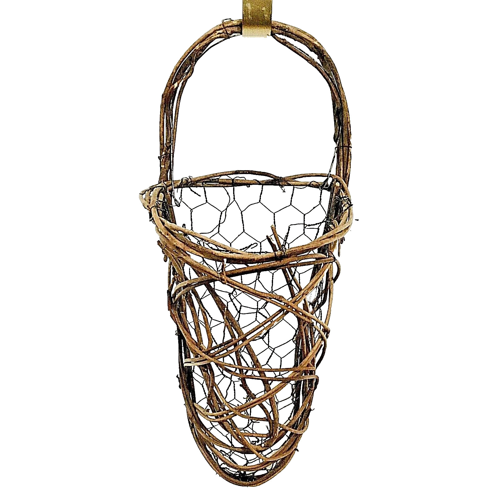 Hanging Door Wreath Basket with Wire Frame Floral Basket Decorative 18”