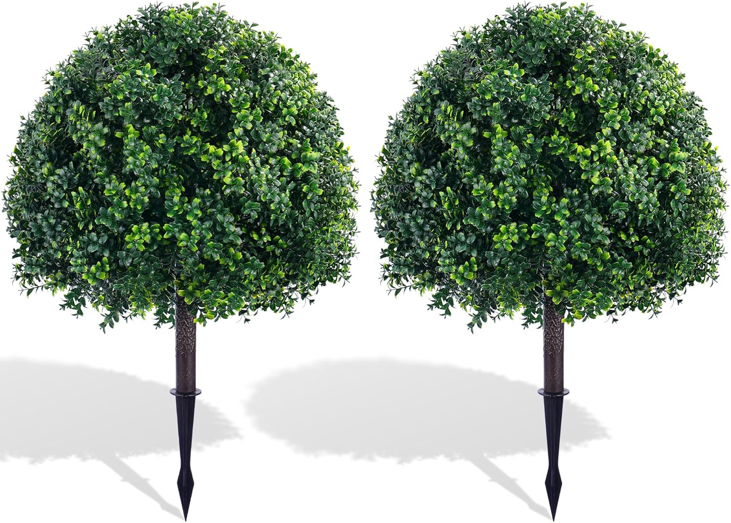 27.6″ UV Resistant Artificial Boxwood Topiary Tree – 2 Set for Home & Garden