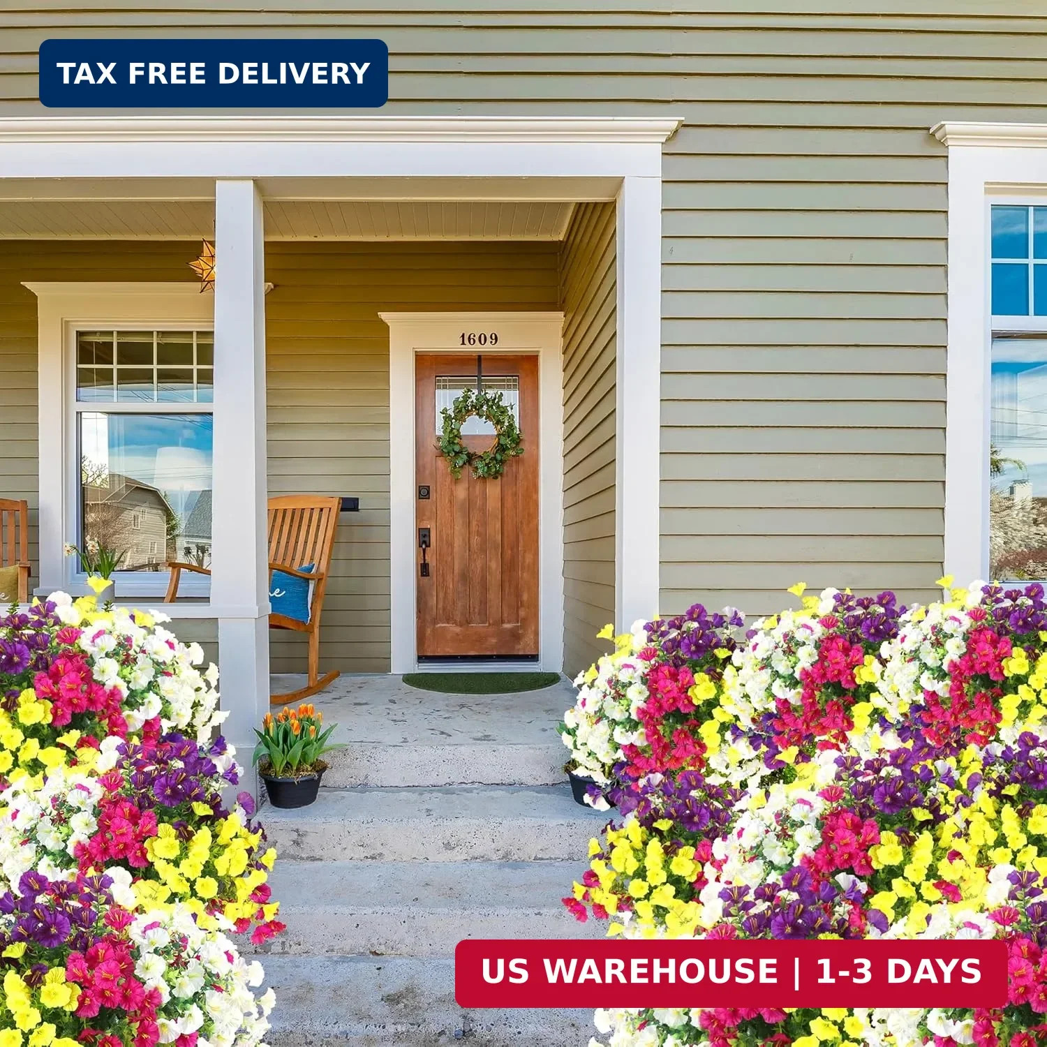 Artificial Flowers for Outdoors 12 Bundles Realistic Faux Plants UV Resistant Fa