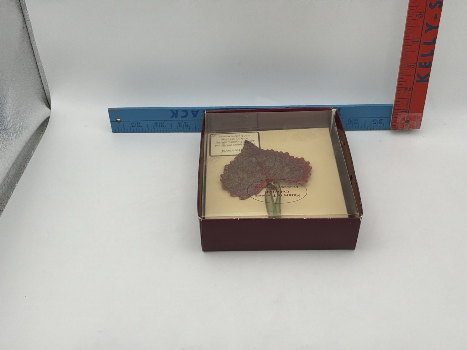 Vintage Cottonwood Leaf Ornament Nature To Treasure Rose Lady w Box